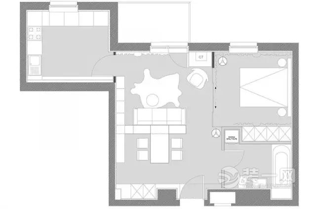 47平米单身公寓装修效果图